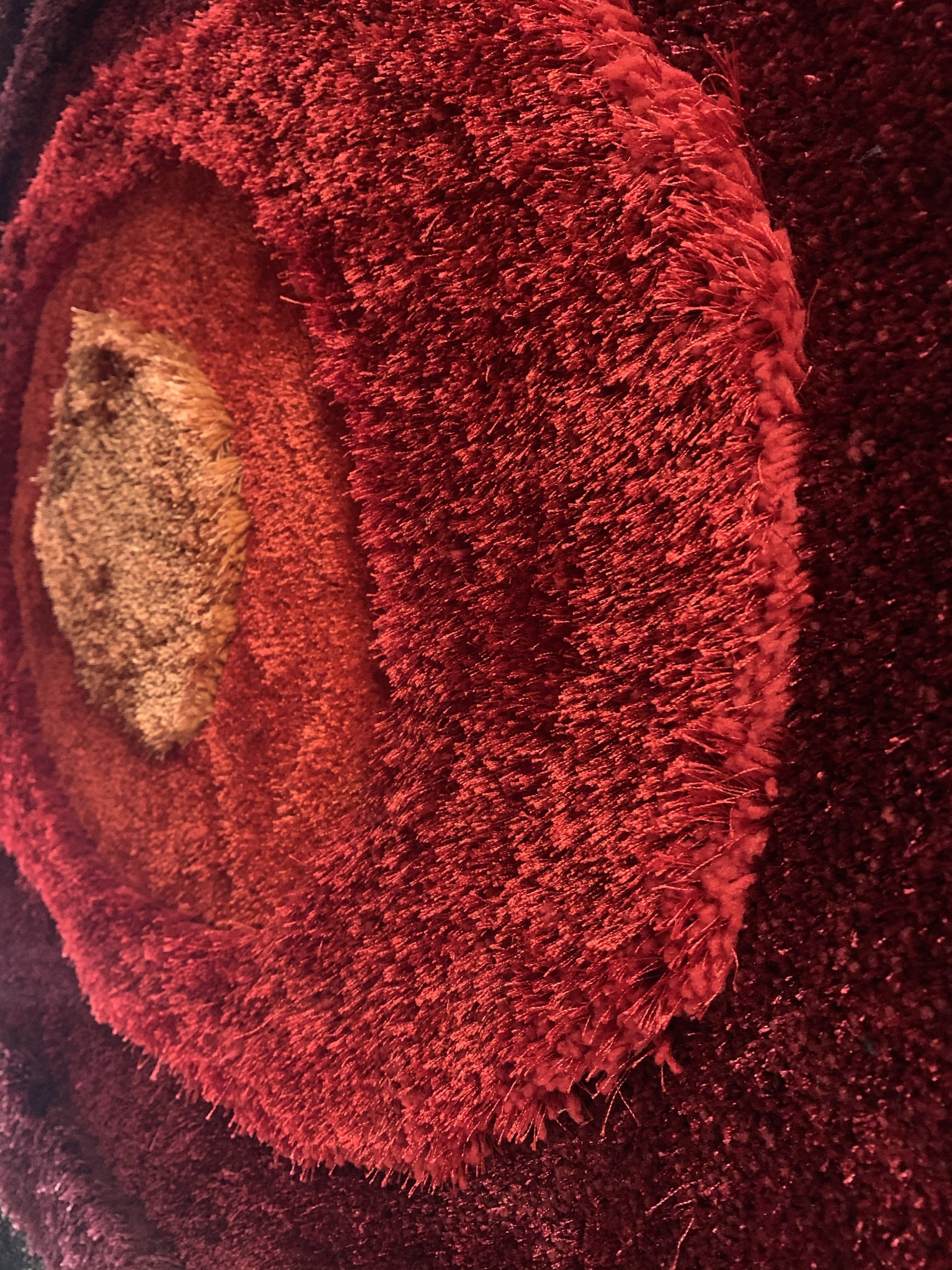 Soft Plush Fluffy Circle Design Shag Area Rug/Carpet