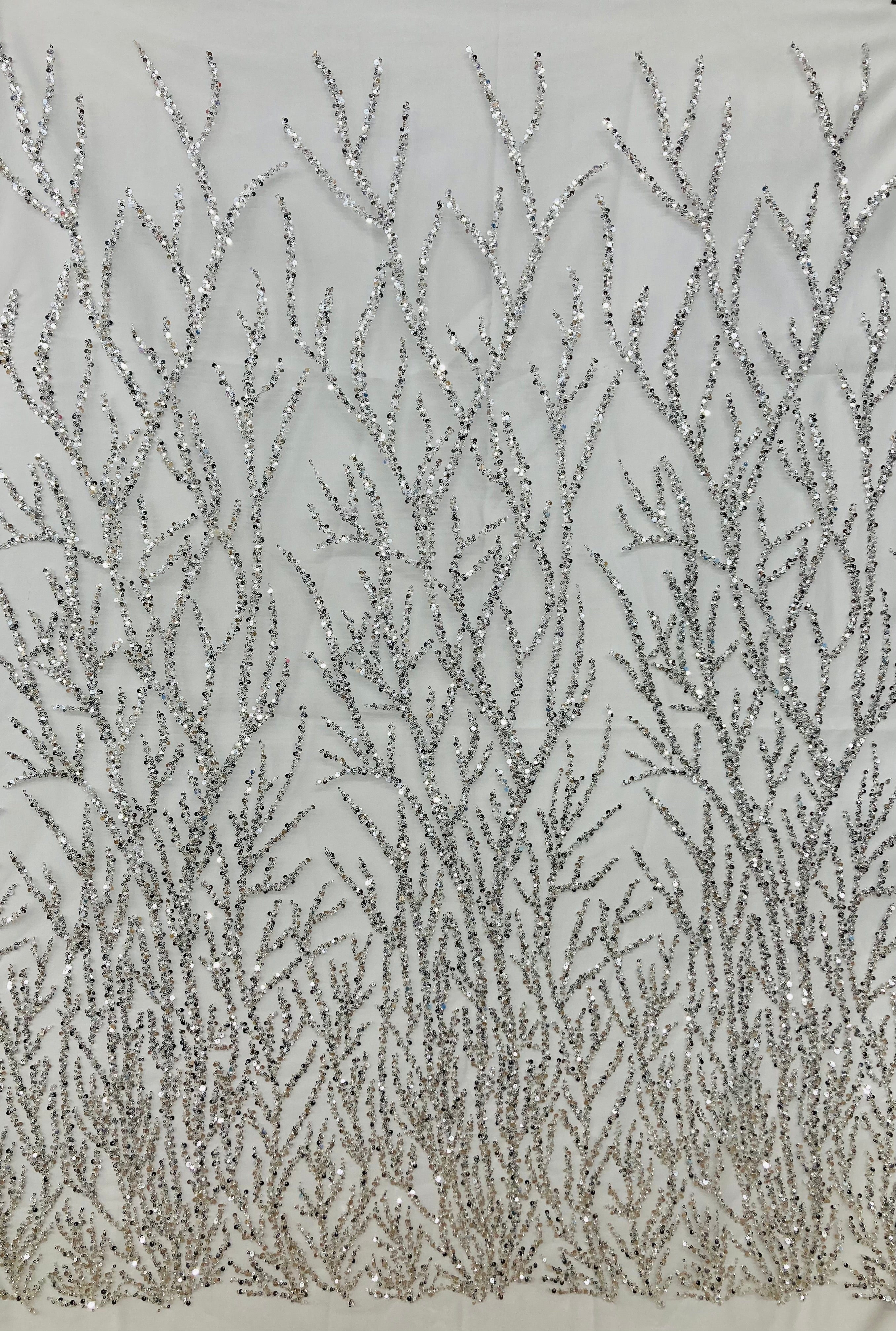 Beaded & Sequined Lace Fabric Embroidered on 100% Polyester Net Mesh | Lace USA - GD-43