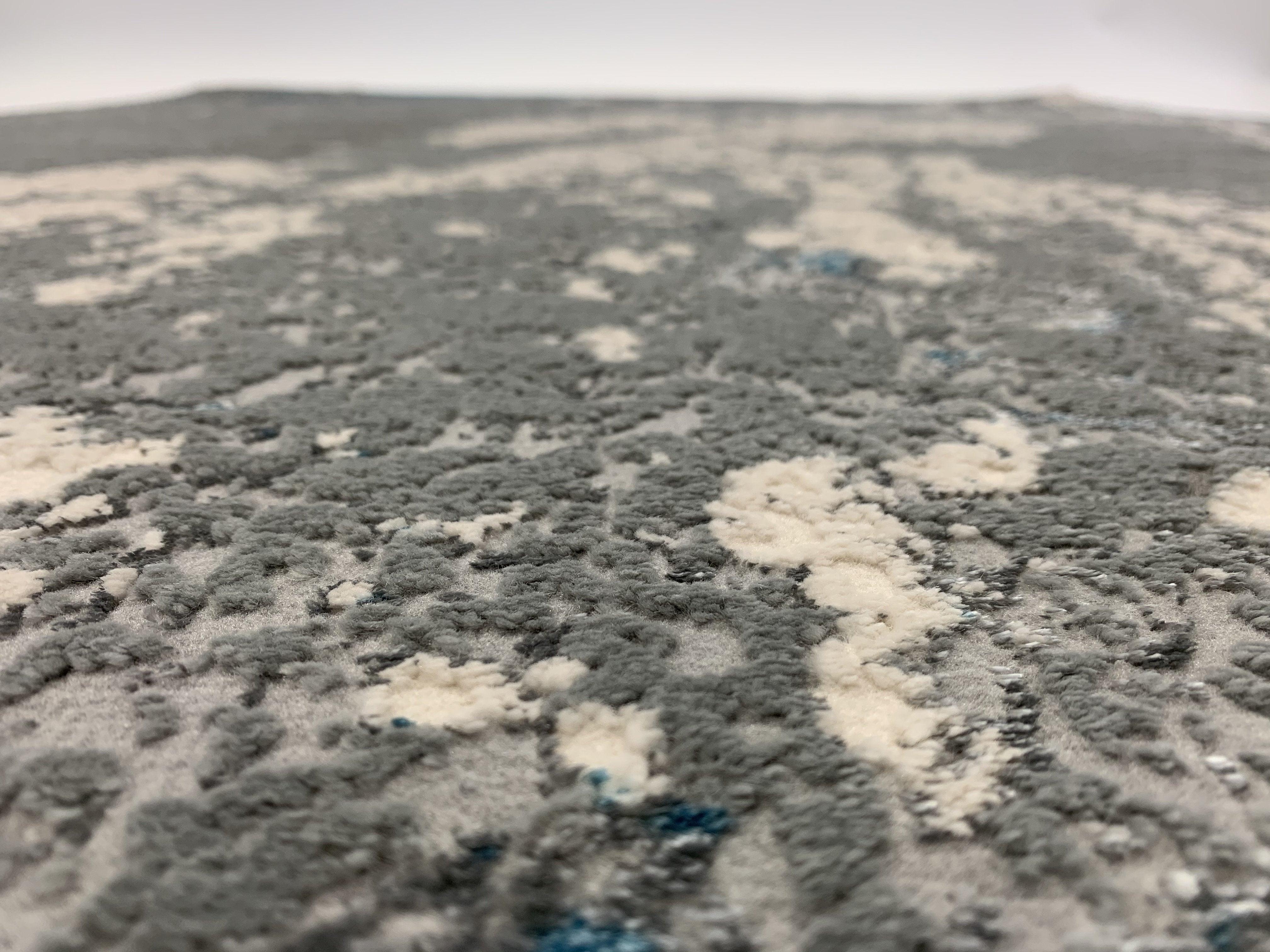 Gray-Tone Blue/Platinum Viscose Area Rug