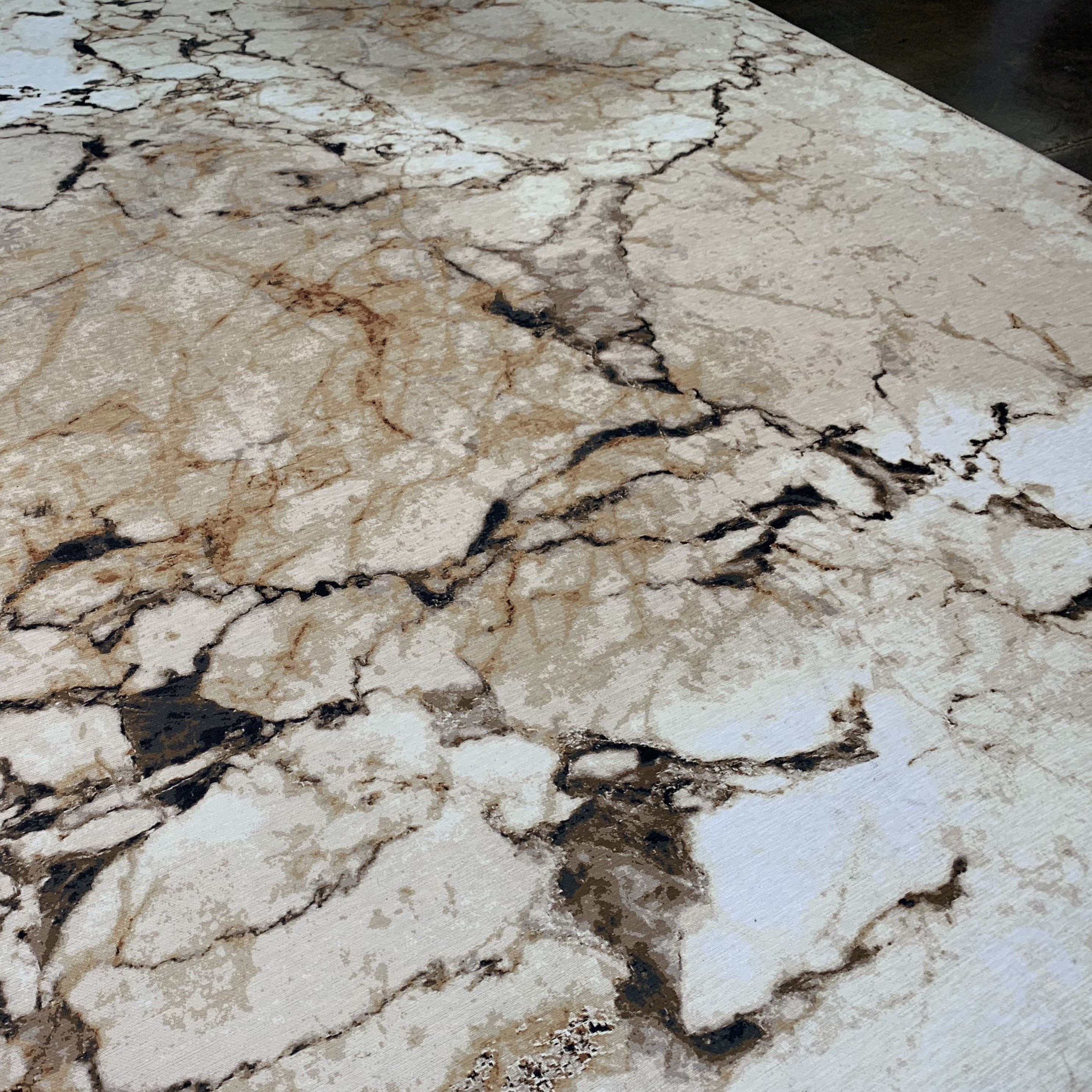 Earth Tones Vintage Marble Style Printed Area Rug/ Carpet