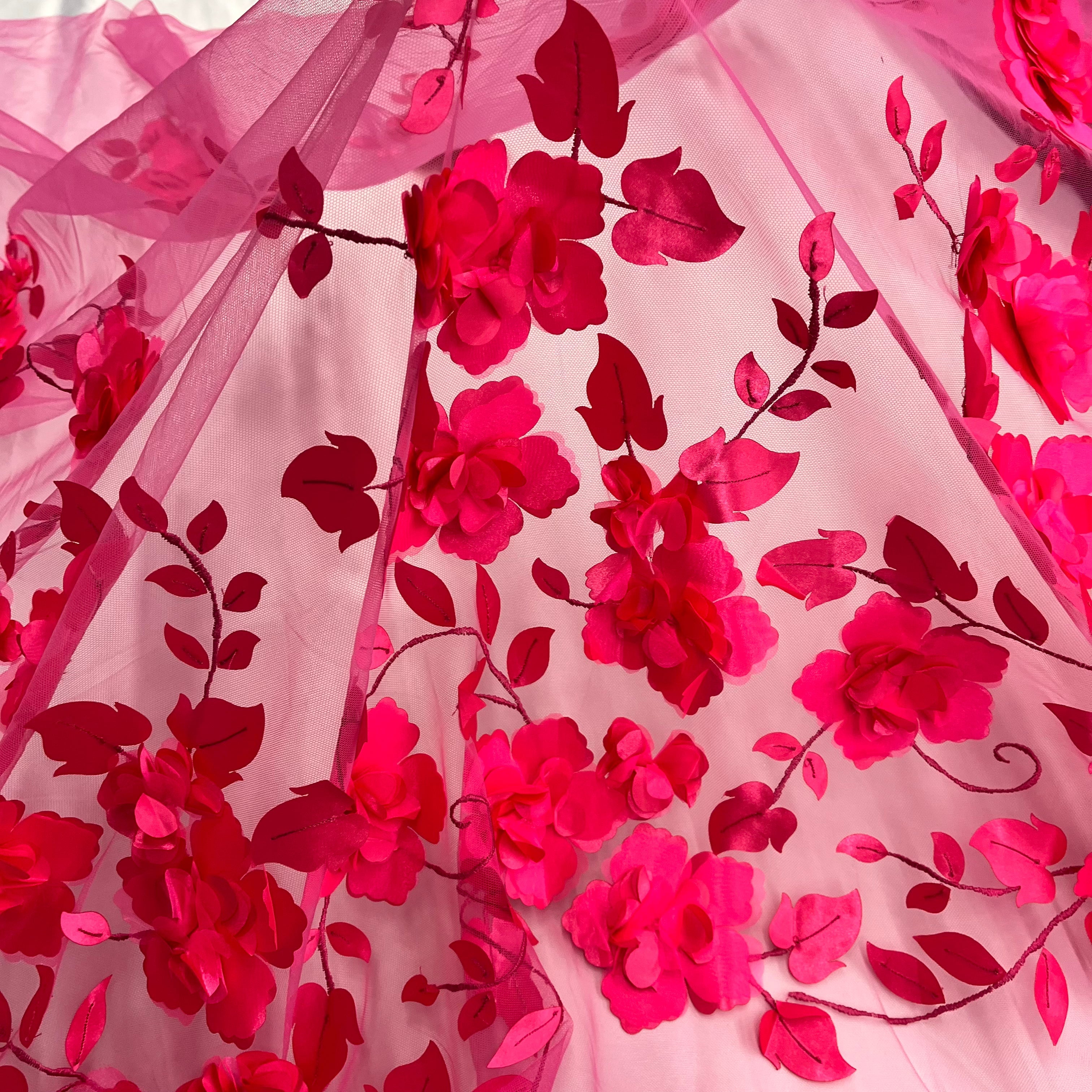 3D Floral Lace Fabric – Wedding, Dance & Quinceañera Dresses | Lace USA - GD-010