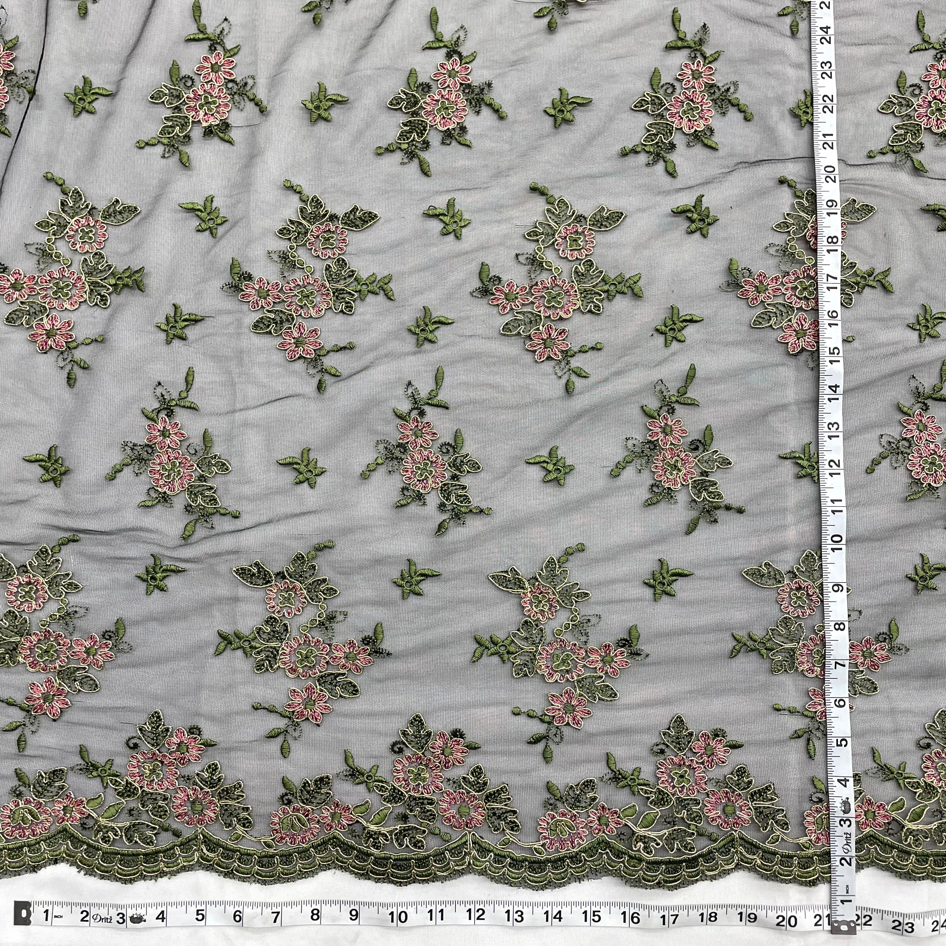 Corded Bridal Lace Fabric Embroidered on 100% Polyester Net Mesh | Lace USA - 97158W