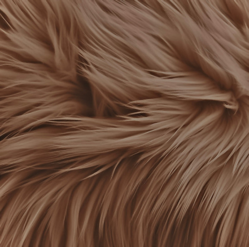 Round Shaggy Faux Fur Fabric – 60" Circular Fluffy Home Decor Rug