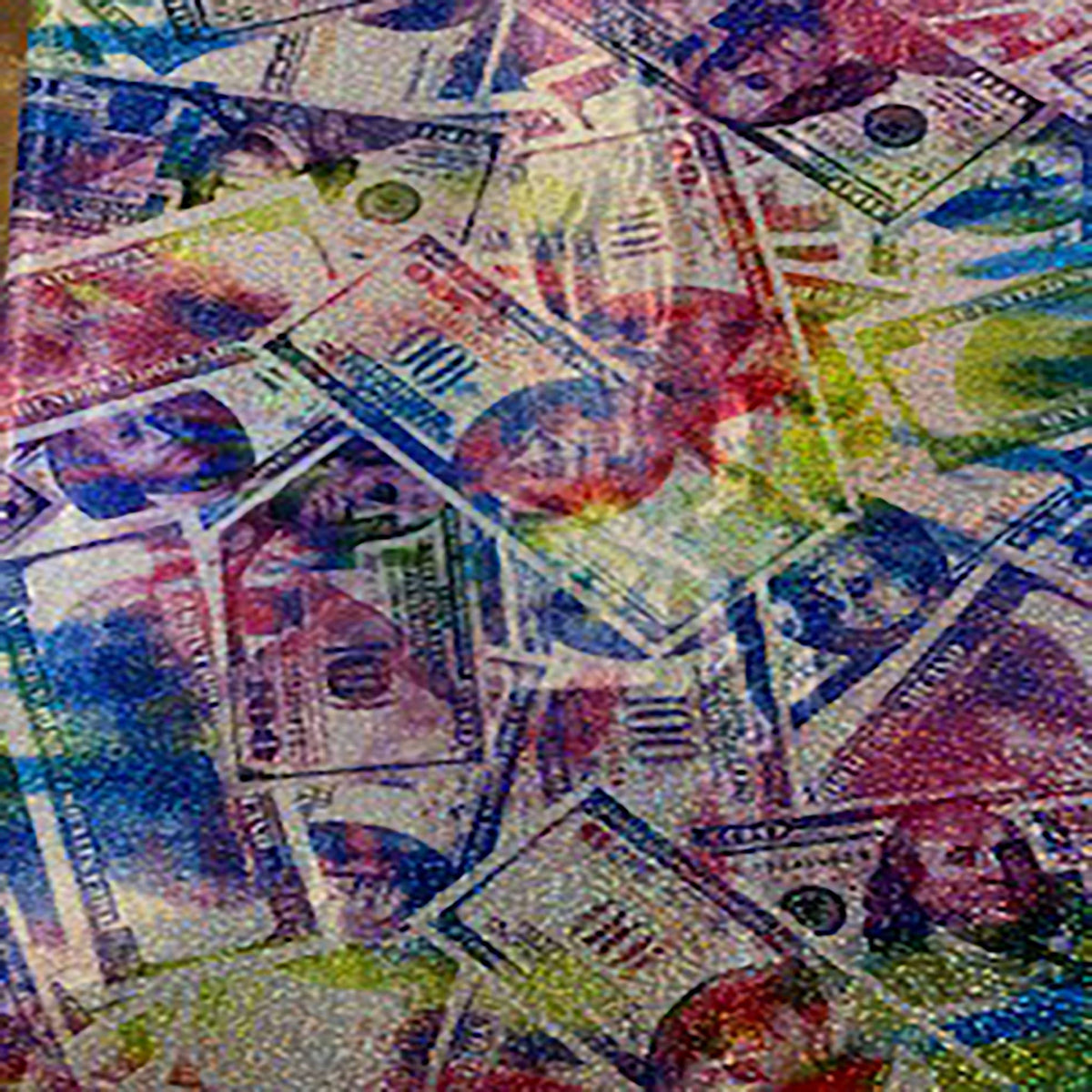 Hologram: Stretch Polyester Spandex Franklin Bills Fabric | Spandex Palace