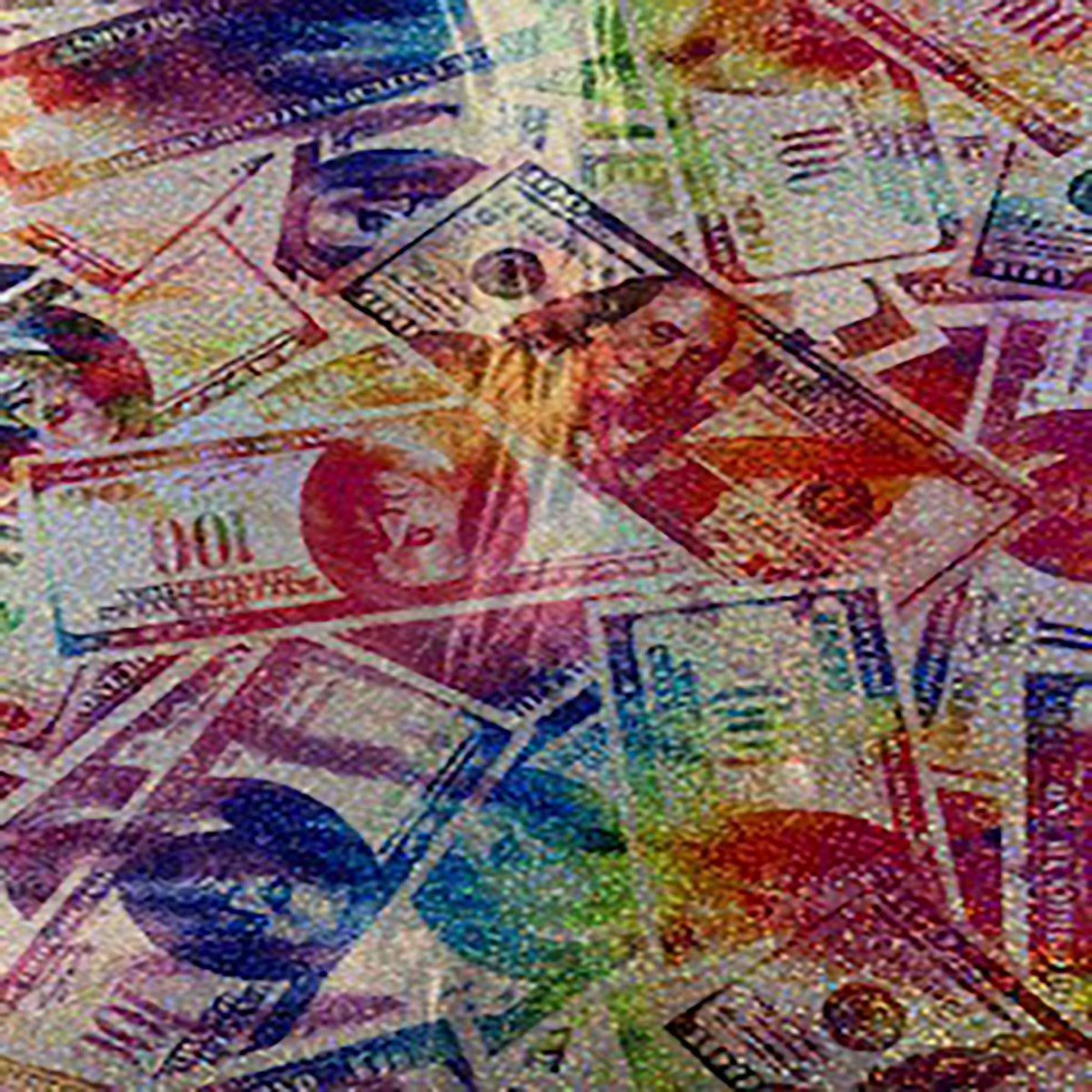 Hologram: Stretch Polyester Spandex Franklin Bills Fabric | Spandex Palace