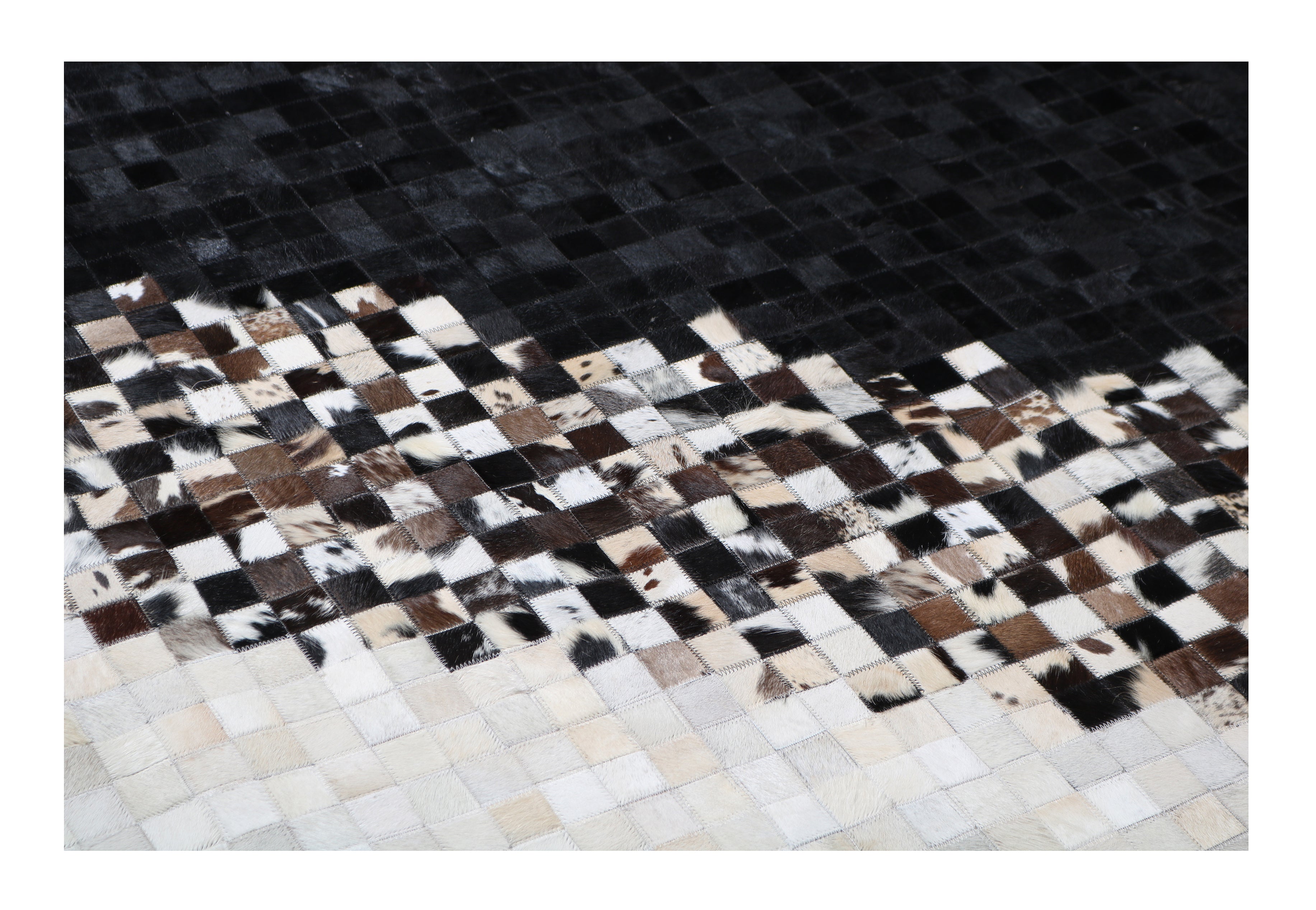 Tikul Black and White Patchwork Cowhide