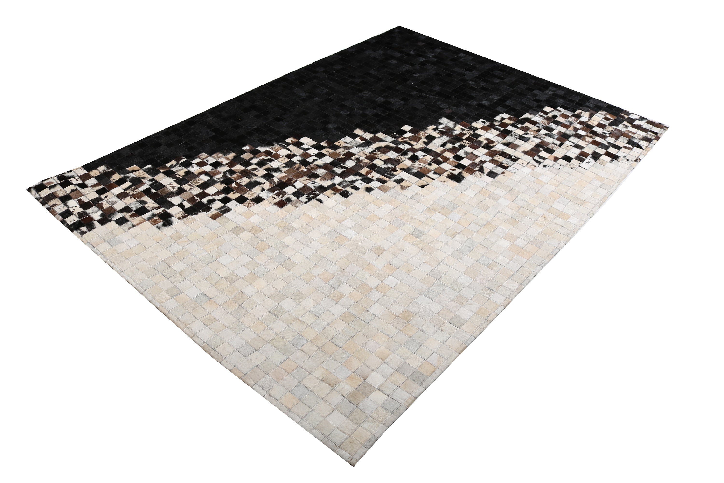 Tikul Black and White Patchwork Cowhide