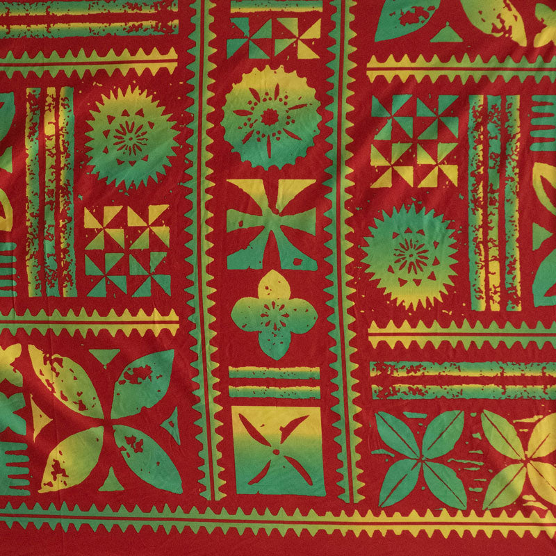 Traditional Polynesian Tapa design Fabric | Peachskin