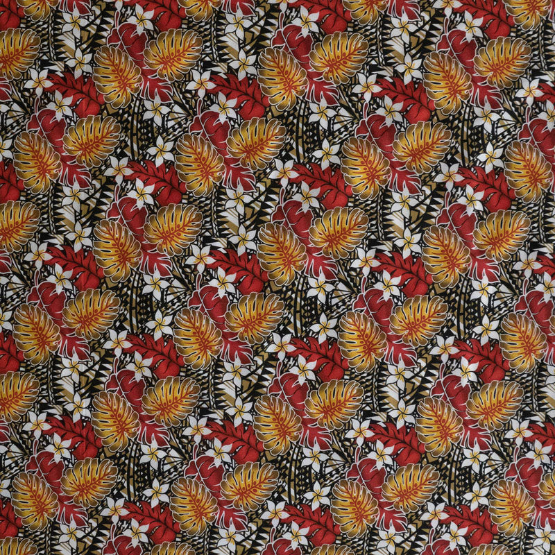 Tiare Split Leaf Monstera Poly-Cotton Fabric | Islands Fabric