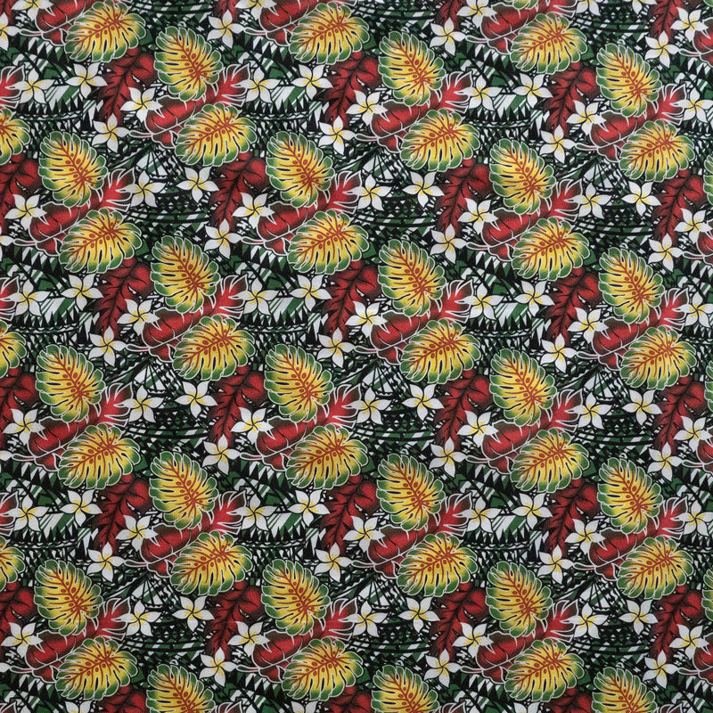 Tiare Split Leaf Monstera Poly-Cotton Fabric | Islands Fabric