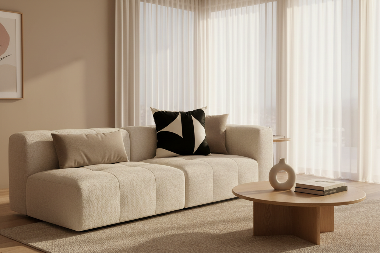 White Velvet Throw Pillow with Thick Black Abstract Design - VIVA017.